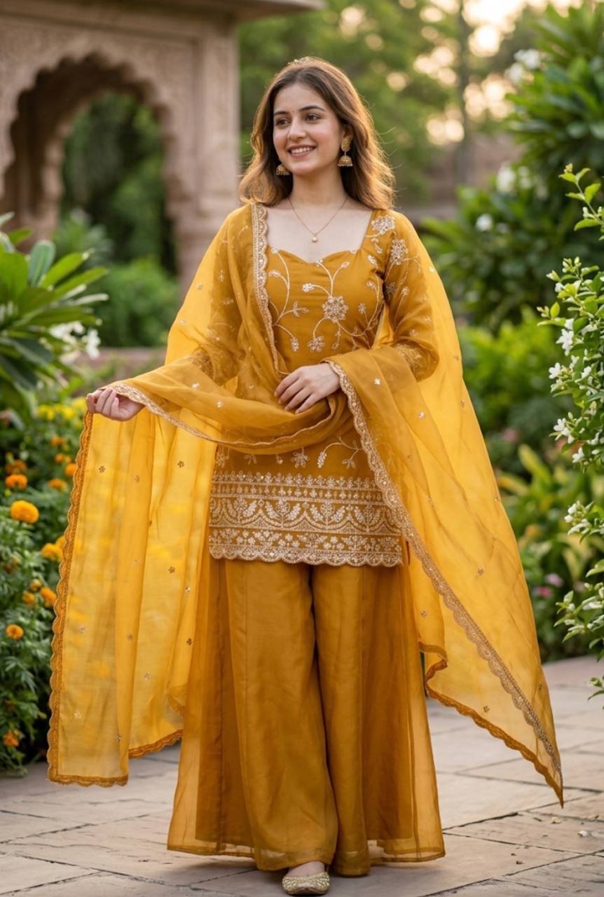 Saffron Yellow Heritage Tie-Back Set